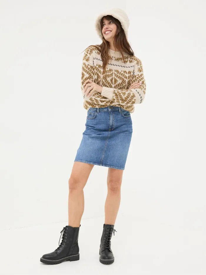 Women Skirts Fat Face Hattie Blue Denim Skirt