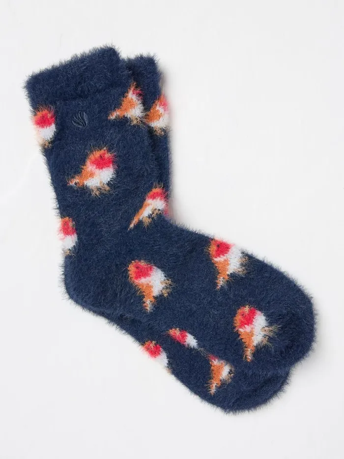 Women Socks and Tights Fat Face Blue Cosy Robin Socks