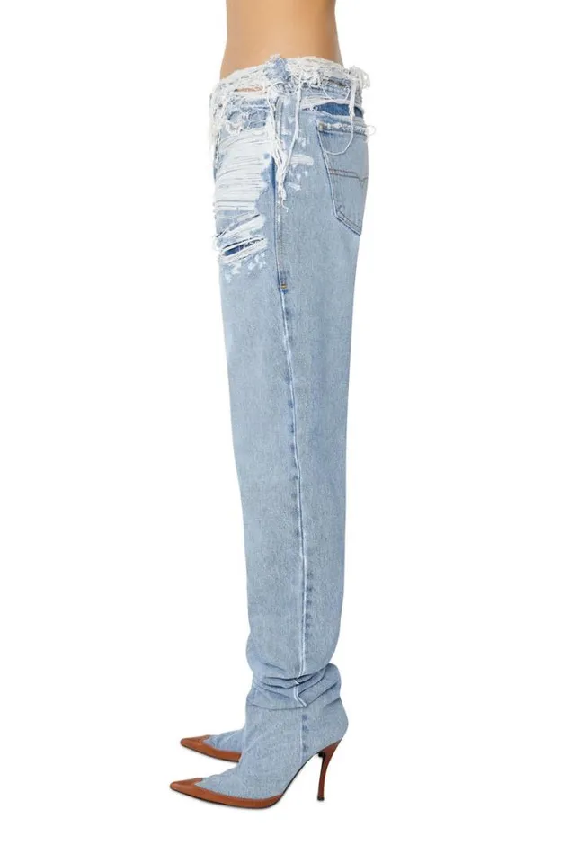 Women Straight Jeans 1956 DTulip 007n7 Medium Blue Diesel Straight Women Straight Jeans 1956 DTulip 007n7 Medium Blue Diesel Straight
