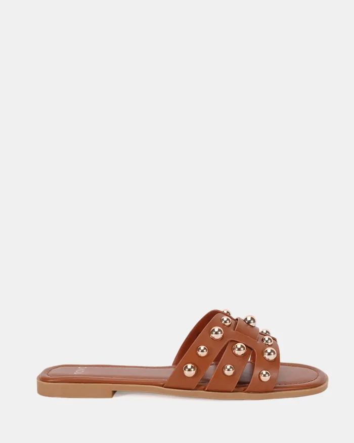 Women SULLIVAN CARAMEL Slides NOVO Shoes