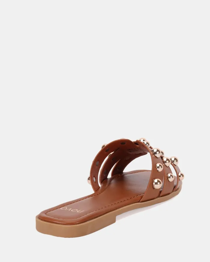 Women SULLIVAN CARAMEL Slides NOVO Shoes