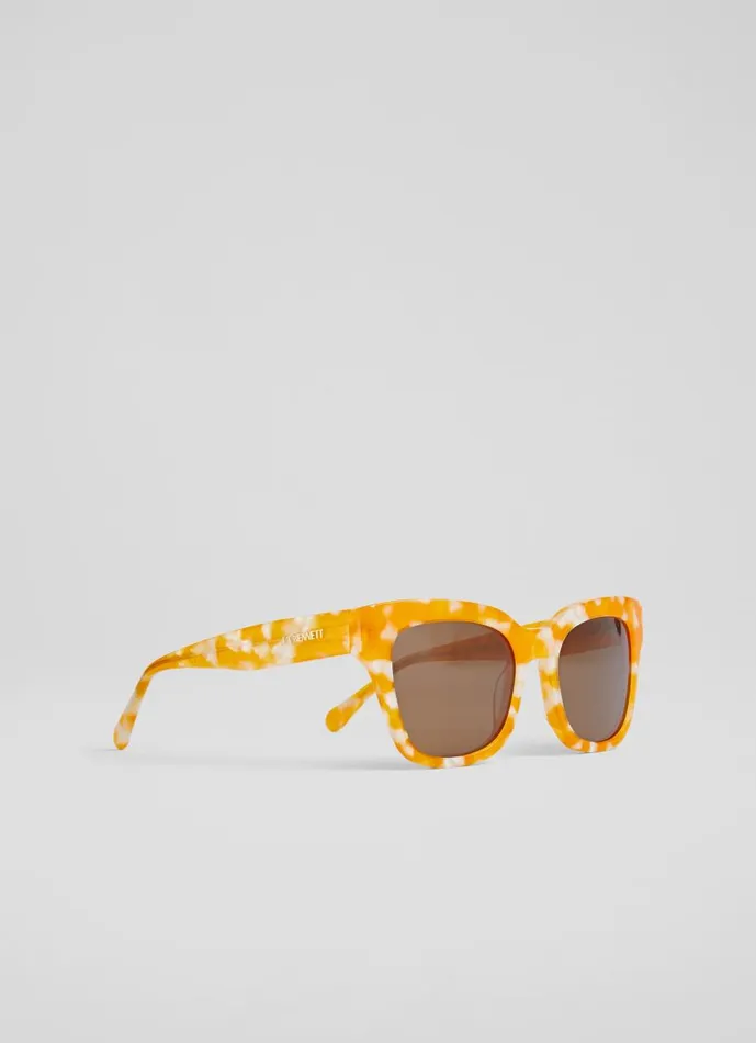 Women Sunglasses LKBennett Sabella Yellow TortoiseEffect Acetate Sunglasses Women Sunglasses LKBennett Sabella Yellow TortoiseEffect Acetate Sunglasses