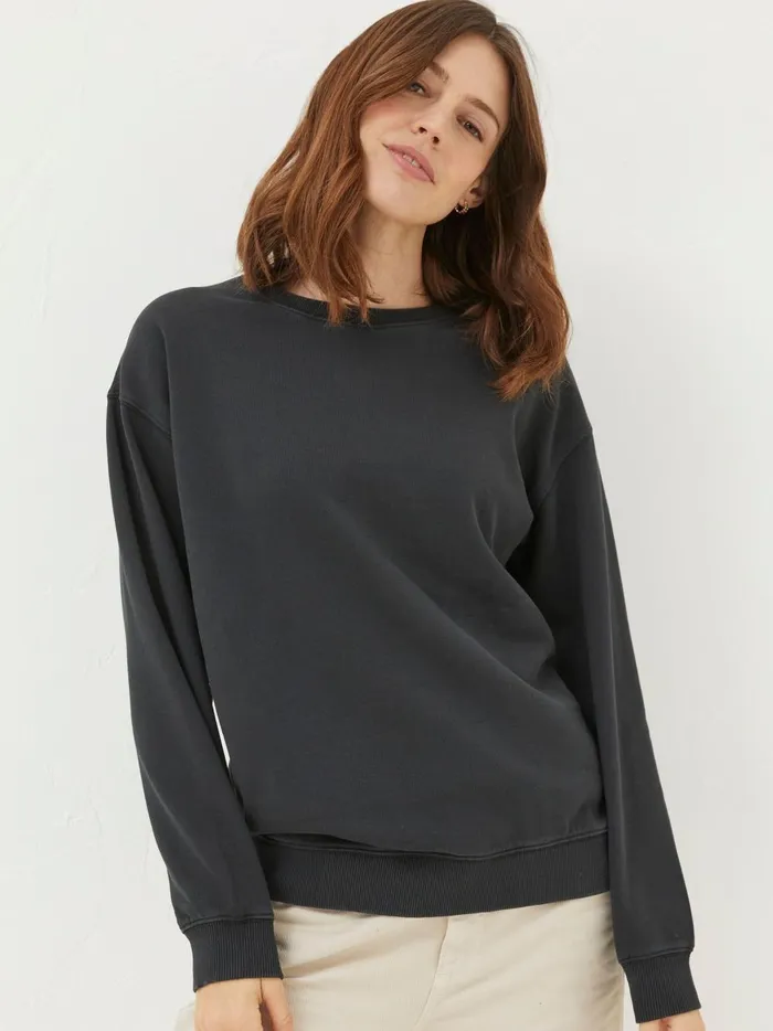 Women Sweatshirts and Hoodies Fat Face Georgia Black Crew Sweatshirt