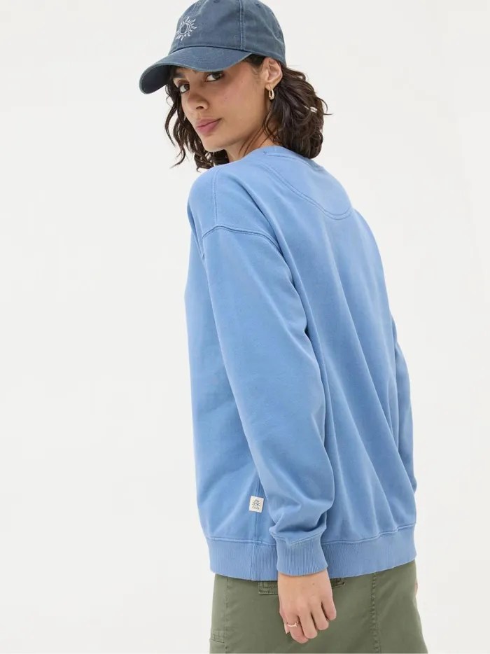 Women Sweatshirts and Hoodies Fat Face Georgia Blue Cobalt Crew Sweatshirt