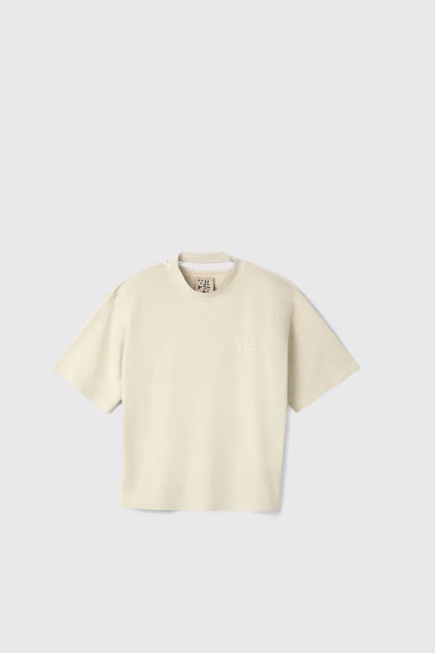 Women TShirt Beige Organic Cotton TShirt Camper Jersey Women TShirt Beige Organic Cotton TShirt Camper Jersey