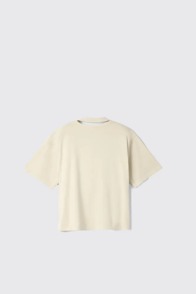 Women TShirt Beige Organic Cotton TShirt Camper Jersey Women TShirt Beige Organic Cotton TShirt Camper Jersey