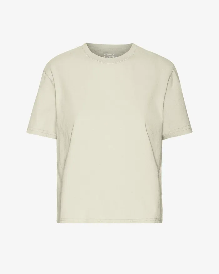 Women TShirts Colorful Standard Organic Boxy Crop Tee Ivory White