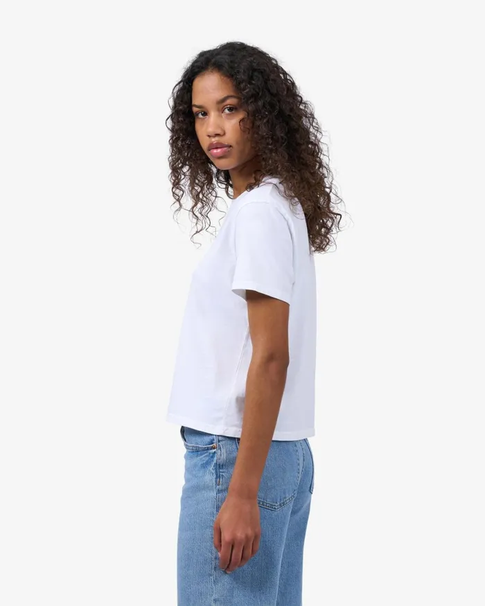 Women TShirts Colorful Standard Organic Boxy Crop Tee Ivory White