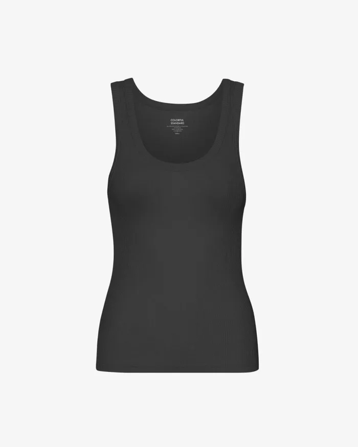 Women Tank Tops Colorful Standard Women Organic Rib Tank Top Deep Black