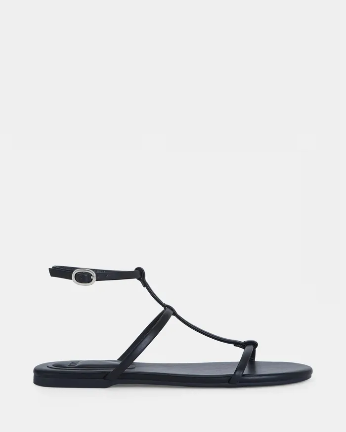 Women TATHRA BLACK Sandals Flat Sandals NOVO Shoes