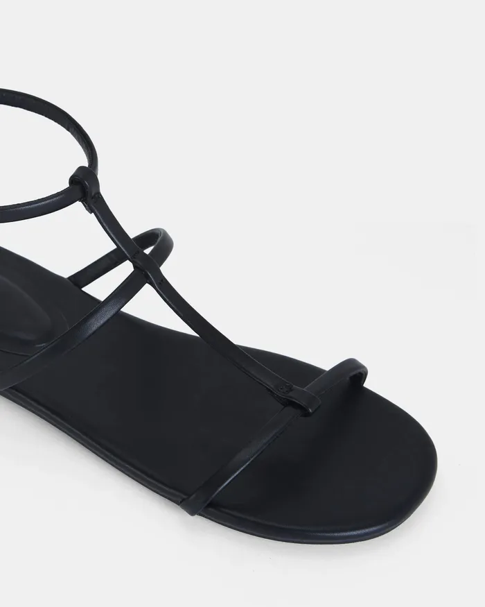 Women TATHRA BLACK Sandals Flat Sandals NOVO Shoes