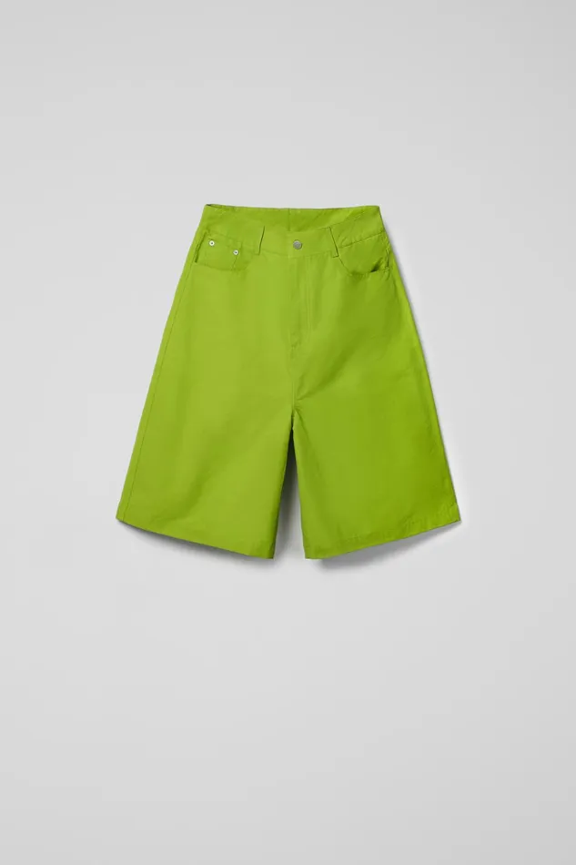Women Tech Shorts Green CottonNylon Shorts Camper TrousersandShorts Women Tech Shorts Green CottonNylon Shorts Camper TrousersandShorts