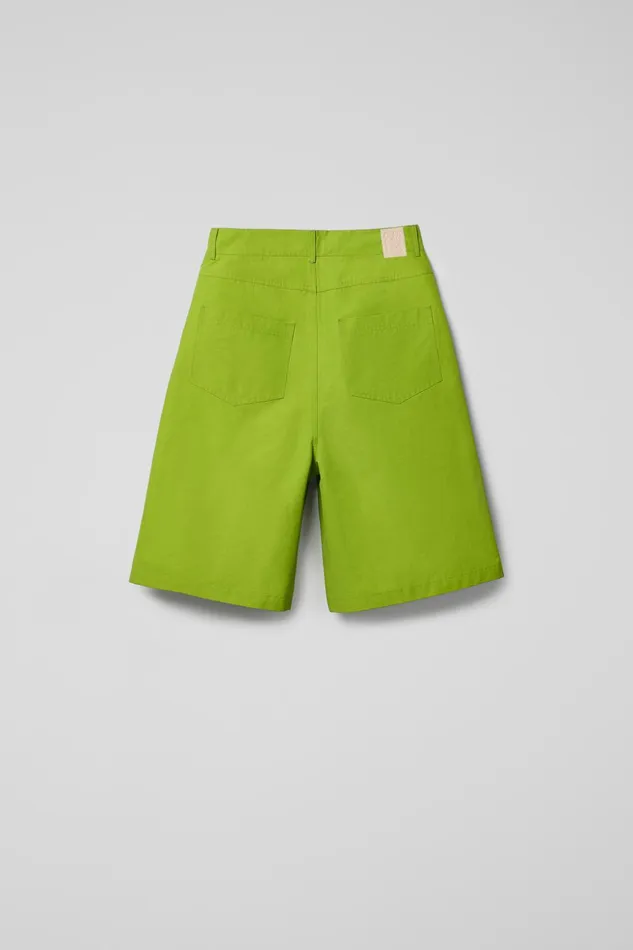 Women Tech Shorts Green CottonNylon Shorts Camper TrousersandShorts Women Tech Shorts Green CottonNylon Shorts Camper TrousersandShorts