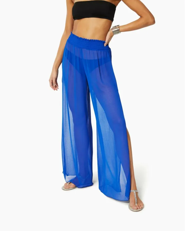 Women Textured Athena Palazzo Pant White Ramy Brook Swimwear Women Textured Athena Palazzo Pant White Ramy Brook Swimwear