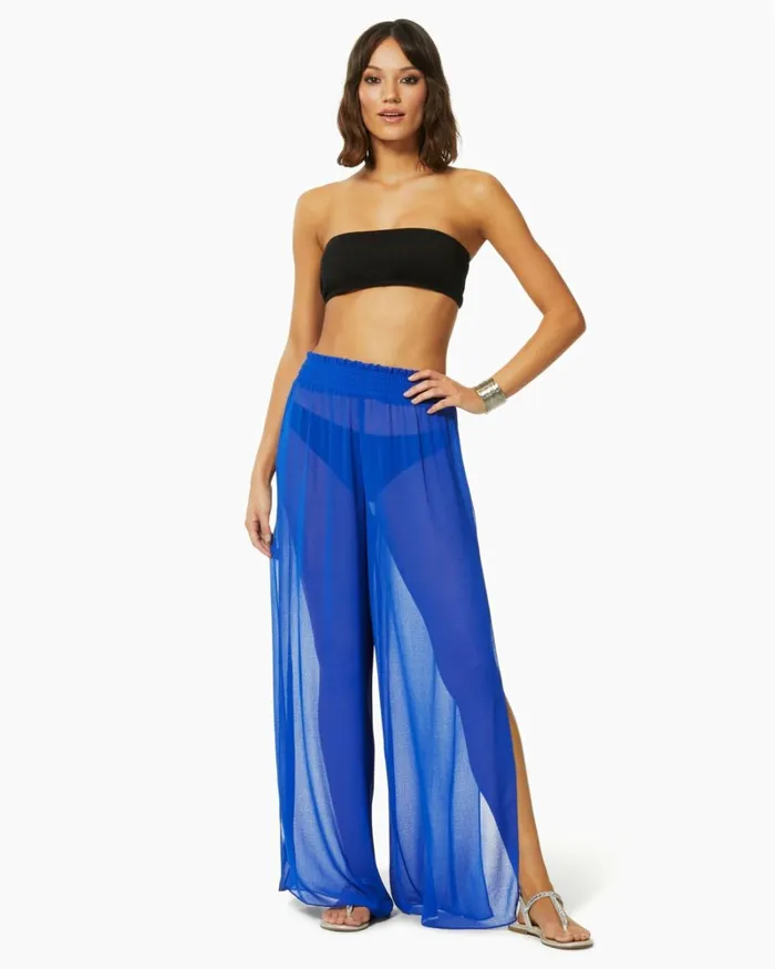 Women Textured Athena Palazzo Pant White Ramy Brook Swimwear Women Textured Athena Palazzo Pant White Ramy Brook Swimwear
