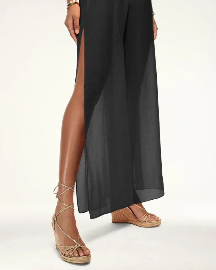 Women Textured Athena Palazzo Pant White Ramy Brook Swimwear Women Textured Athena Palazzo Pant White Ramy Brook Swimwear