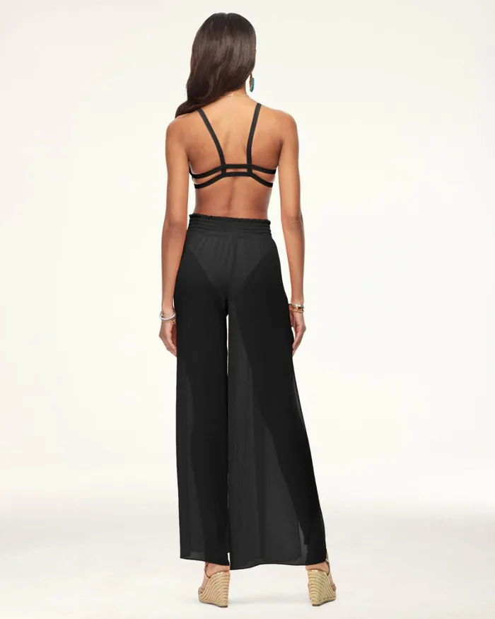 Women Textured Athena Palazzo Pant White Ramy Brook Swimwear Women Textured Athena Palazzo Pant White Ramy Brook Swimwear