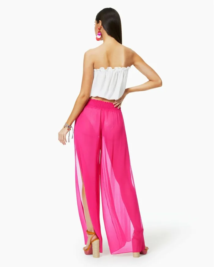 Women Textured Athena Palazzo Pant White Ramy Brook Swimwear Women Textured Athena Palazzo Pant White Ramy Brook Swimwear
