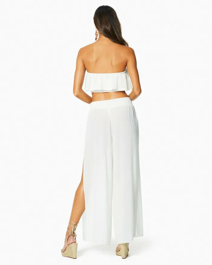 Women Textured Athena Palazzo Pant White Ramy Brook Swimwear Women Textured Athena Palazzo Pant White Ramy Brook Swimwear