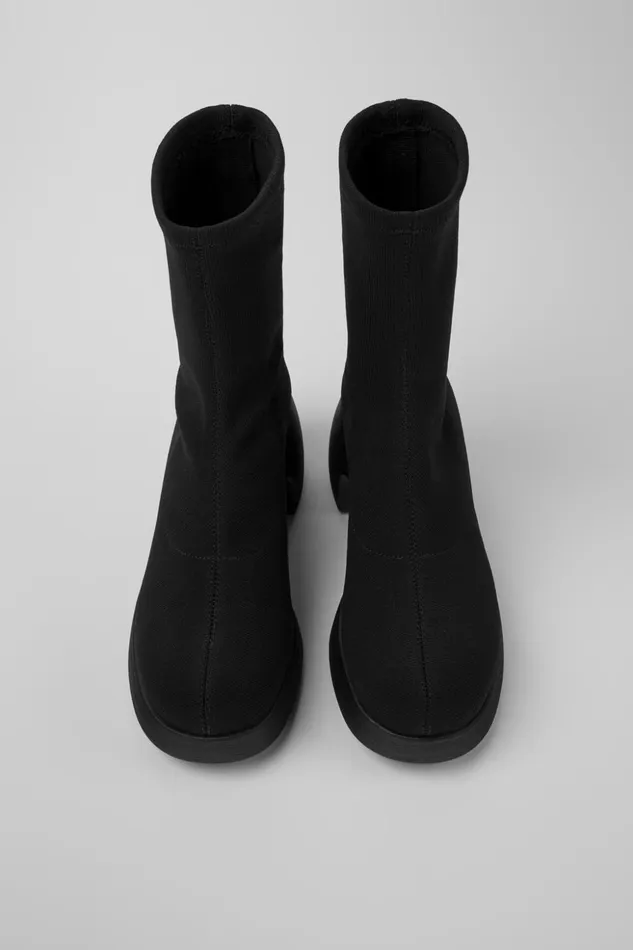 Women Thelma TENCEL Black Textile Boots Camper Boots Women Thelma TENCEL Black Textile Boots Camper Boots