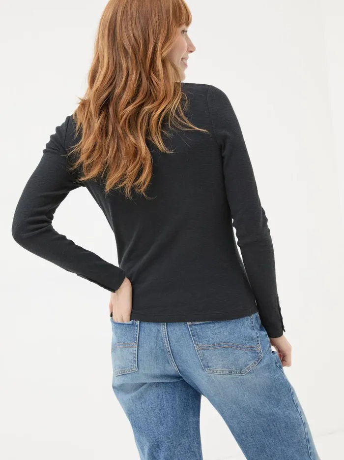 Women Tops and TShirts Fat Face Callie Black High Neck Top Women Tops and TShirts Fat Face Callie Black High Neck Top