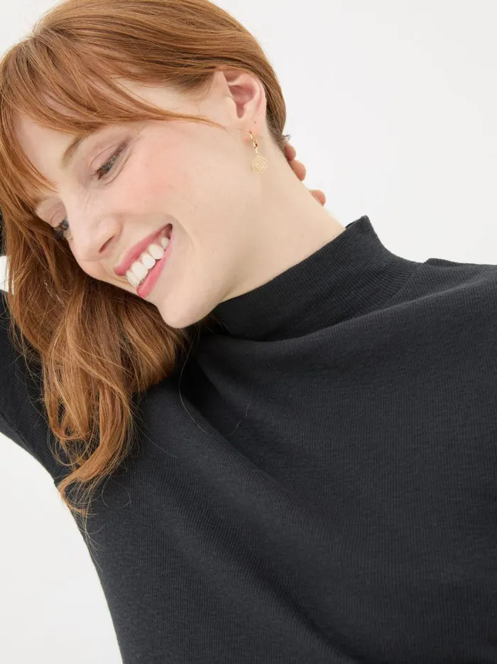Women Tops and TShirts Fat Face Callie Black High Neck Top Women Tops and TShirts Fat Face Callie Black High Neck Top