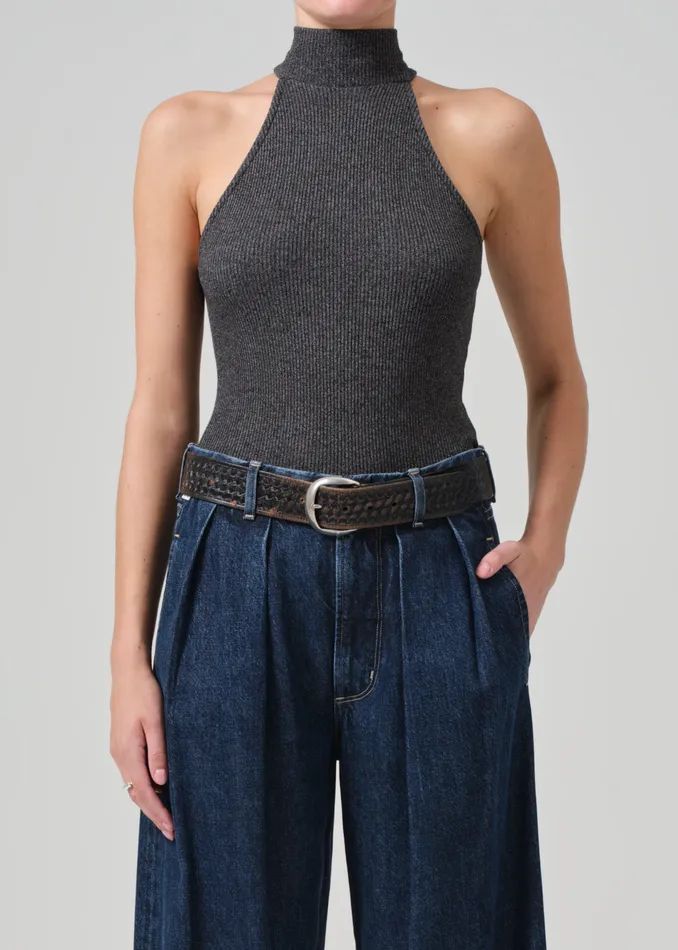 Women Tops Citizens Of Humanity Dani Sleeveless Mock Neck In Black