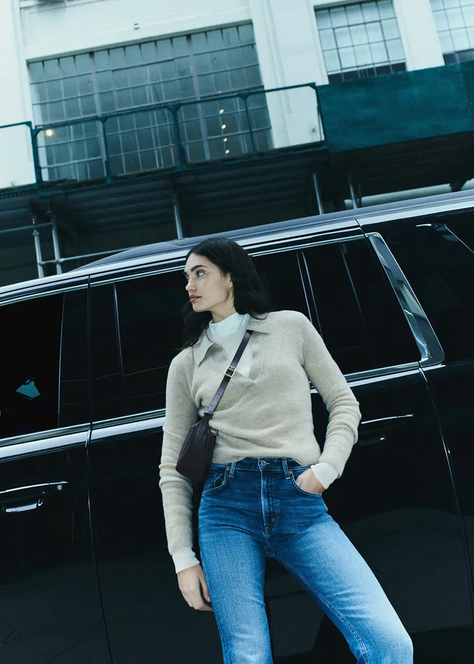 Women Tops Citizens Of Humanity Simone Polo Sweater In Fawn