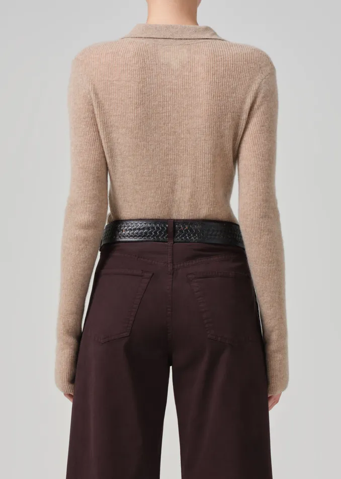 Women Tops Citizens Of Humanity Simone Polo Sweater In Fawn