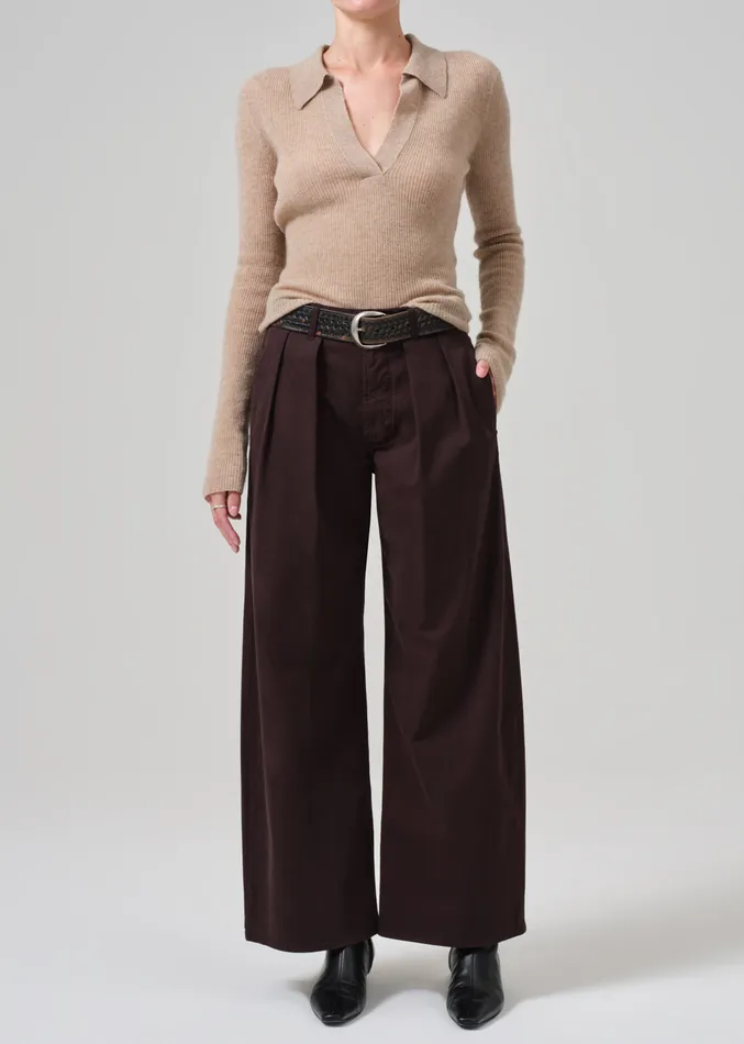 Women Tops Citizens Of Humanity Simone Polo Sweater In Fawn