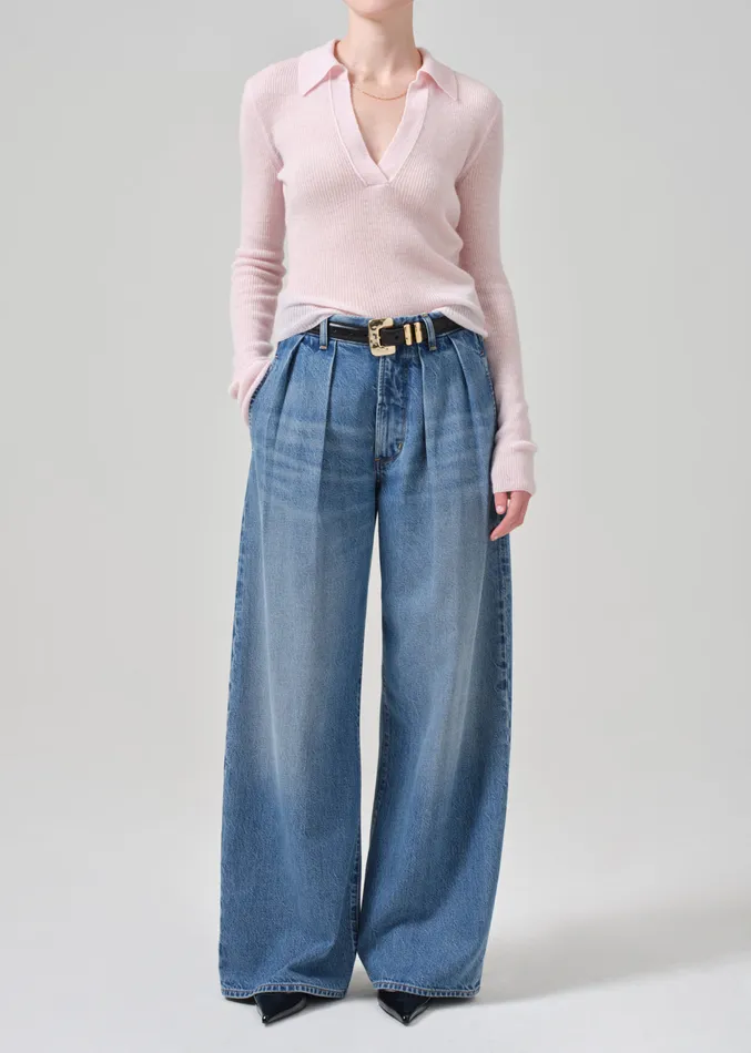 Women Tops Citizens Of Humanity Simone Polo Sweater In Slipper Pink