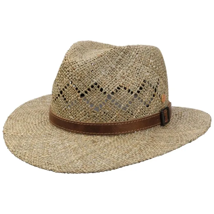 Women Traveler Hats Mayser Desco Seagrass Straw Hat With Leather Strap Nature