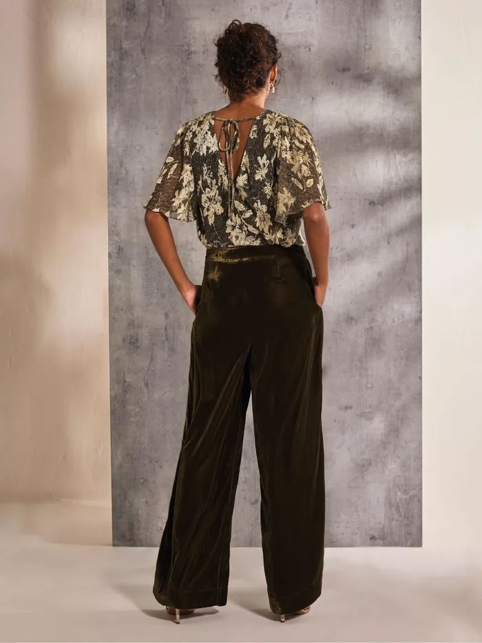 Women Trousers and Leggings Fat Face Ava Brown Velvet Trousers