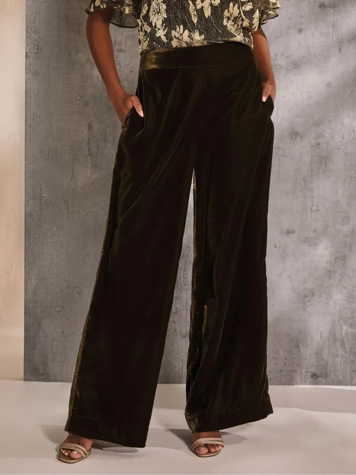 Women Trousers and Leggings Fat Face Ava Brown Velvet Trousers