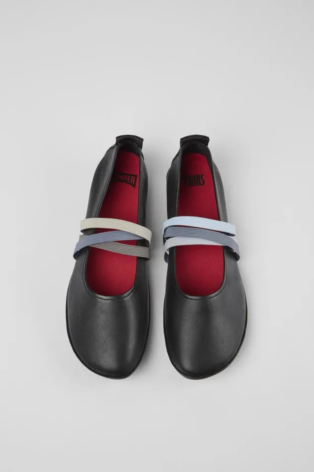Women Twins Black Leather Ballerina Camper Ballerinas Women Twins Black Leather Ballerina Camper Ballerinas