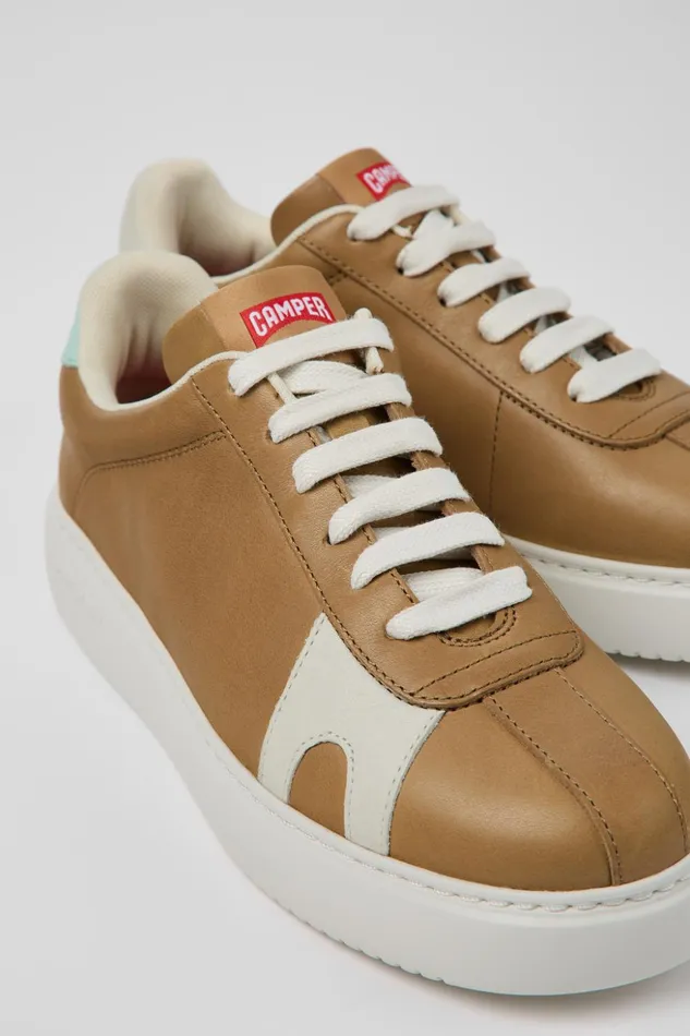 Women Twins Brown Leather Sneaker Camper Sneakers