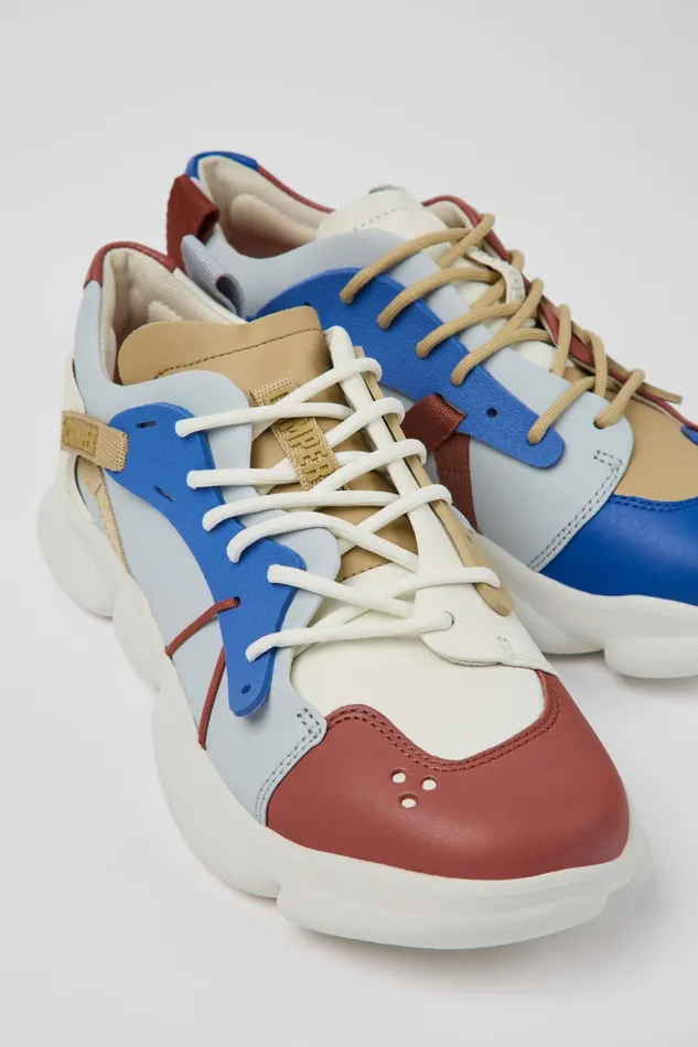 Women Twins Multicolored LeatherTextile Sneaker Camper Sneakers