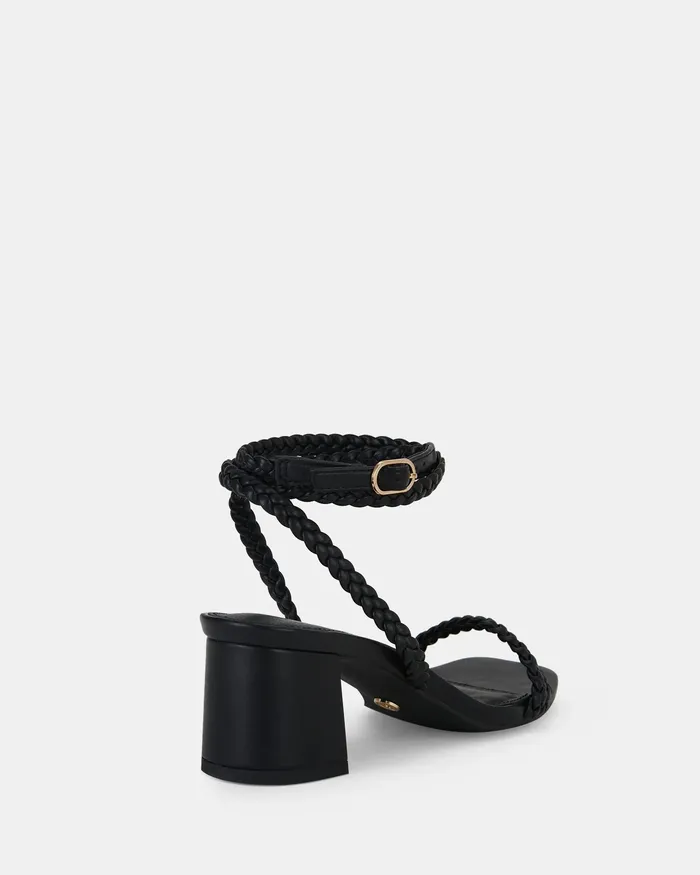Women USUKI BLACK Open Toe Heels Party NOVO Shoes