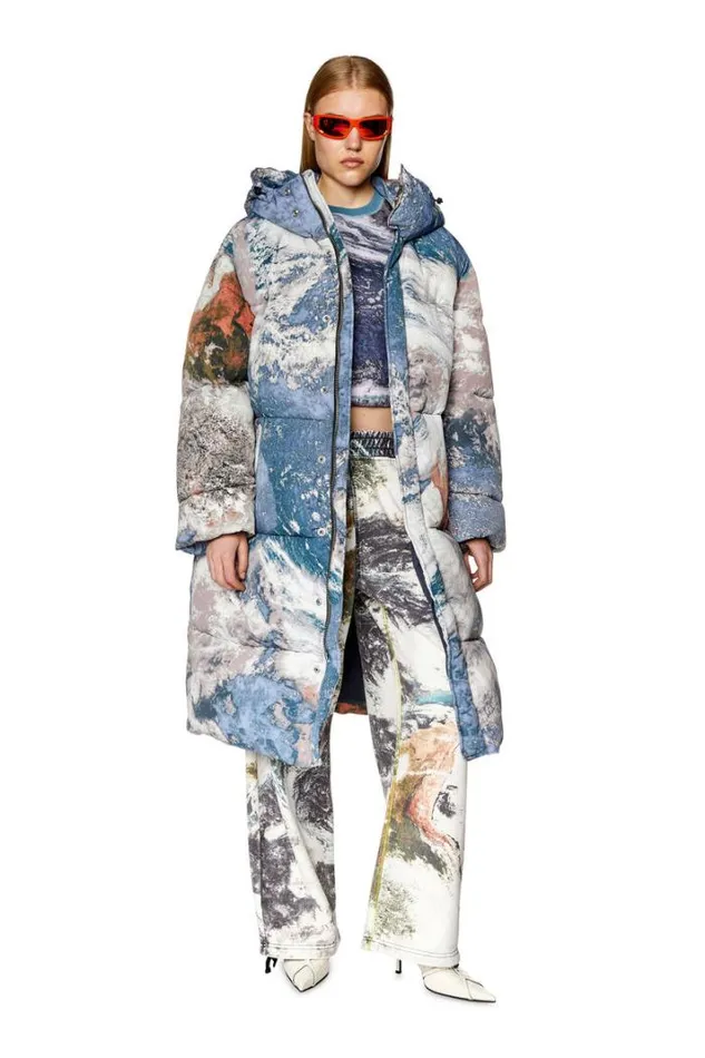 Women WTakryCmf Bluewhite Diesel Outerwear And Jackets Women WTakryCmf Bluewhite Diesel Outerwear And Jackets