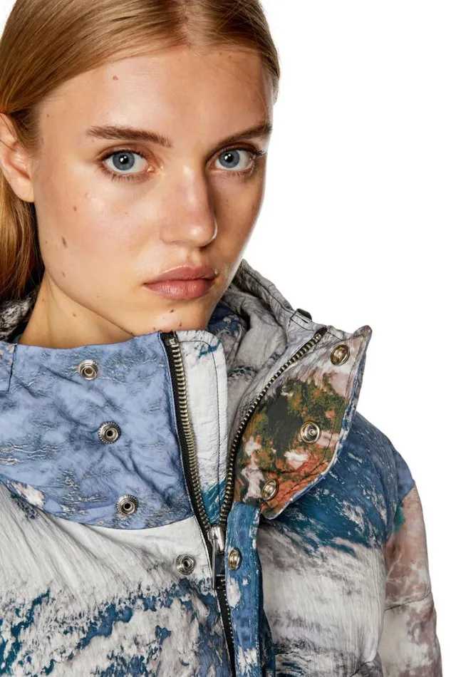 Women WTakryCmf Bluewhite Diesel Outerwear And Jackets Women WTakryCmf Bluewhite Diesel Outerwear And Jackets