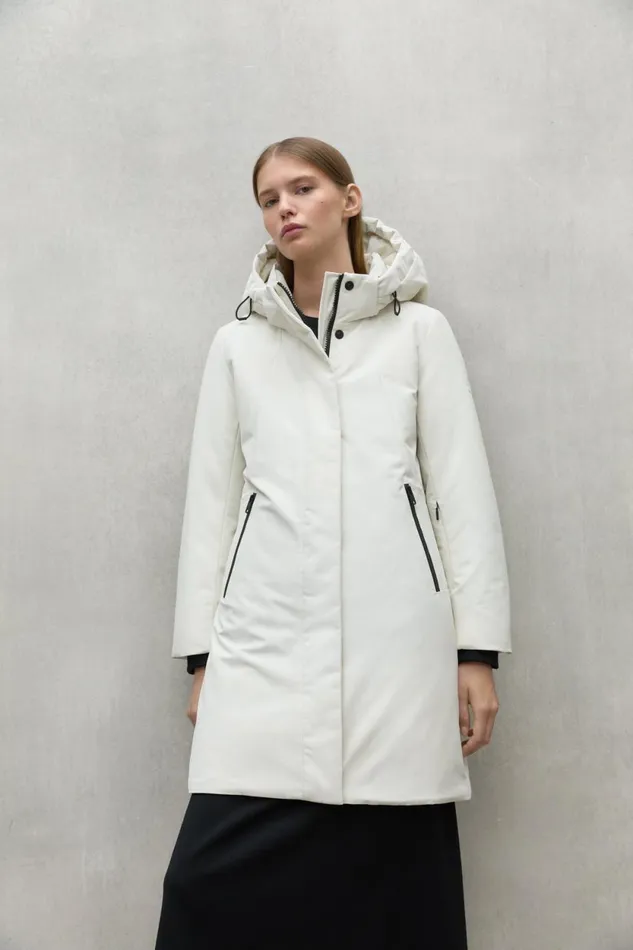 Women White Glamour Coat Ecoalf Coats And Jackets