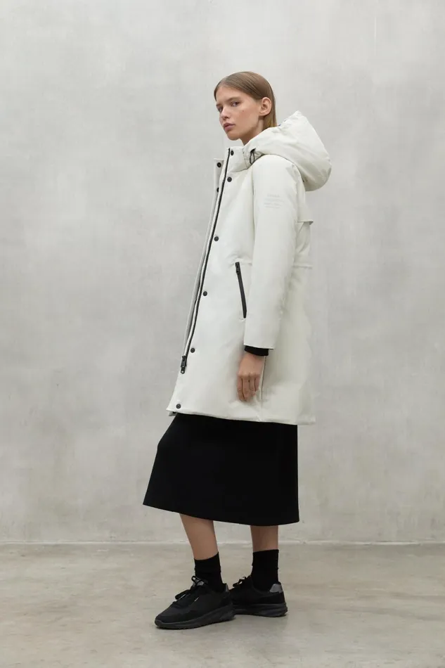 Women White Glamour Coat Ecoalf Coats And Jackets