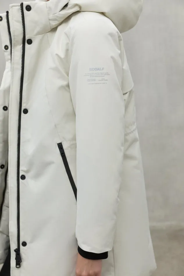 Women White Glamour Coat Ecoalf Coats And Jackets