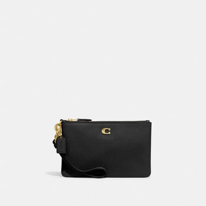 Women Wristlets Coach Small Wristlet Brassblack