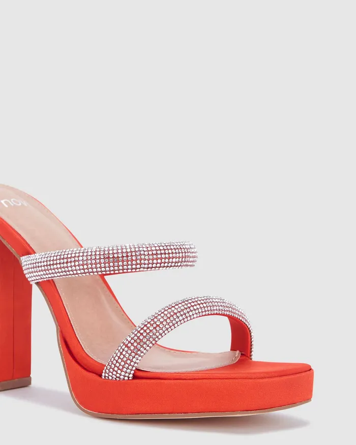 Women ZUMI PAPAYA Block Heels NOVO Shoes