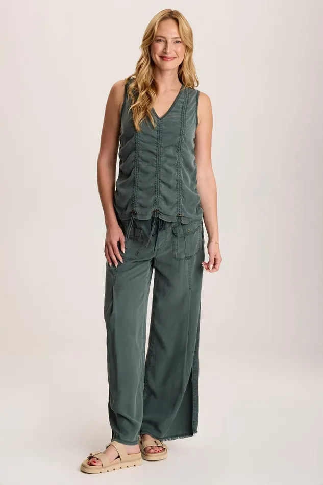XCVI Mitzi Twill Cinched Cord Tank Women Tanks
