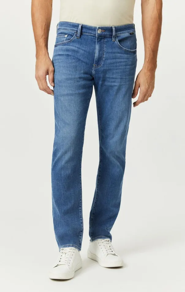 Zach Straight Leg In Mid Brushed Feather Blue Men Mavi Jeans Denim Zach Straight Leg In Mid Brushed Feather Blue Men Mavi Jeans Denim