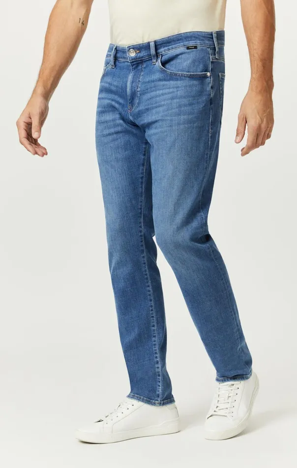 Zach Straight Leg In Mid Brushed Feather Blue Men Mavi Jeans Denim Zach Straight Leg In Mid Brushed Feather Blue Men Mavi Jeans Denim