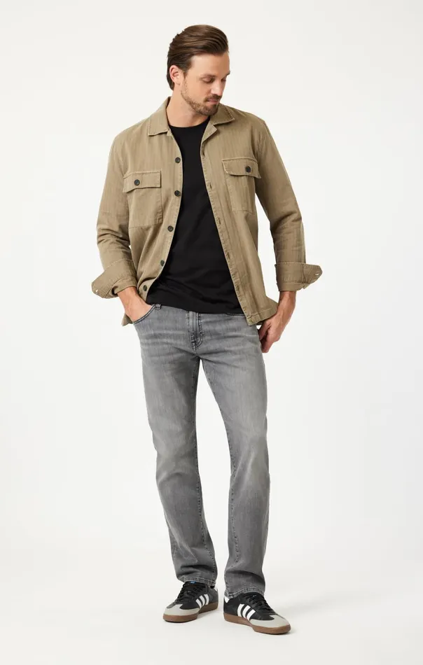 Zach Straight Leg In Mid Smoke Brushed Williamsburg Men Mavi Jeans Denim