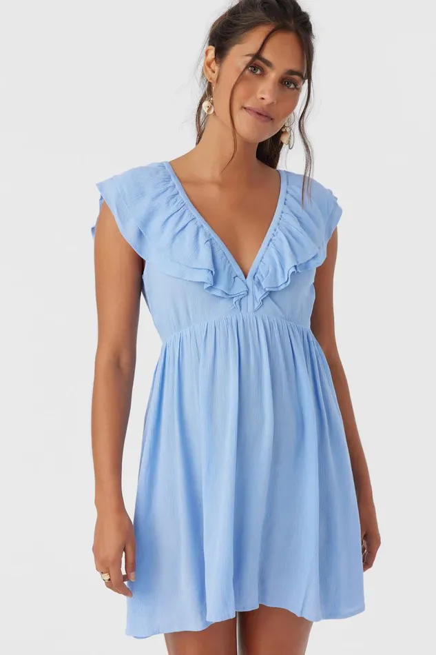 ZAINA SOLID SHORT DRESS Hydrangea Women O039NEILL Clothing